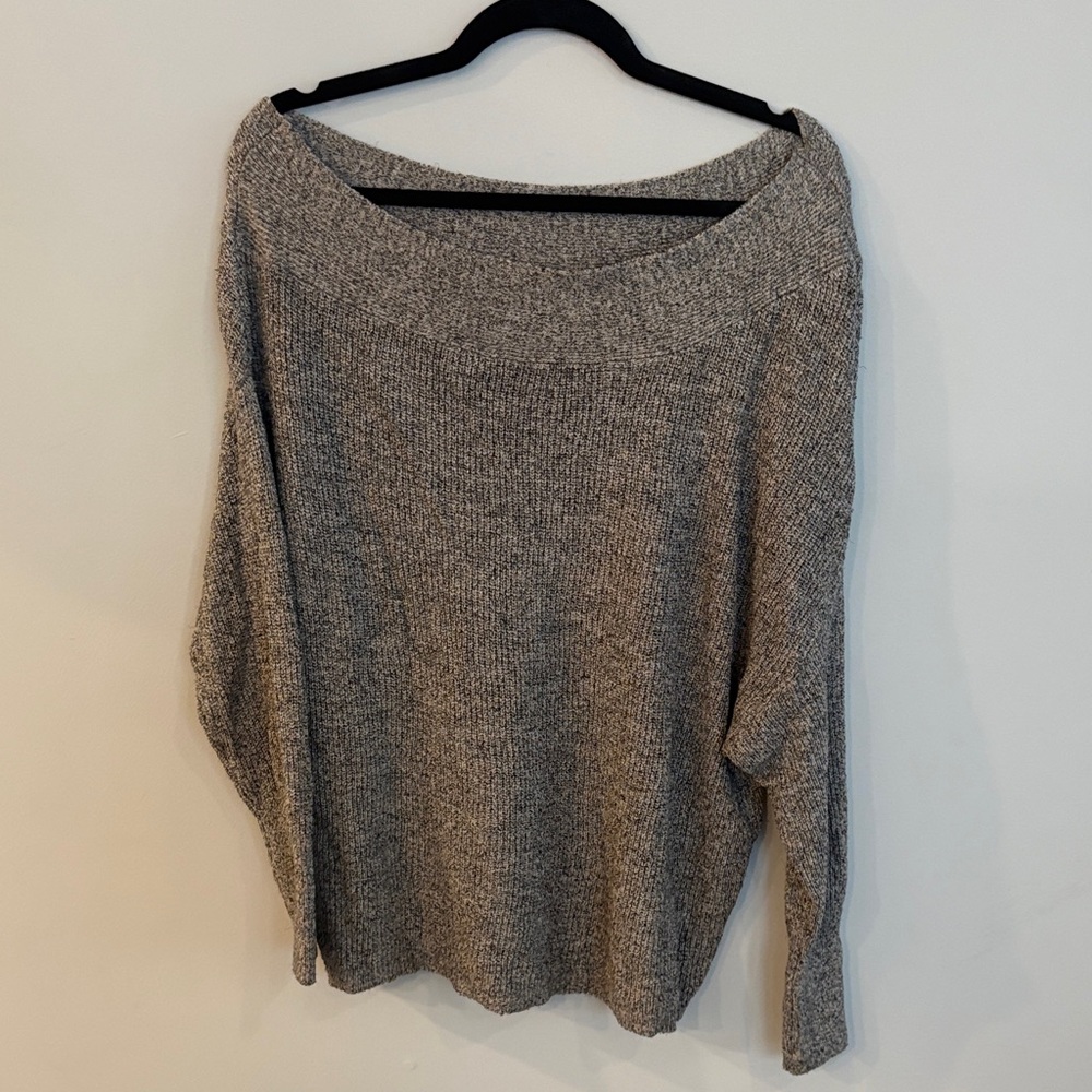 Free People Off-the-Shoulder Gray Sweater